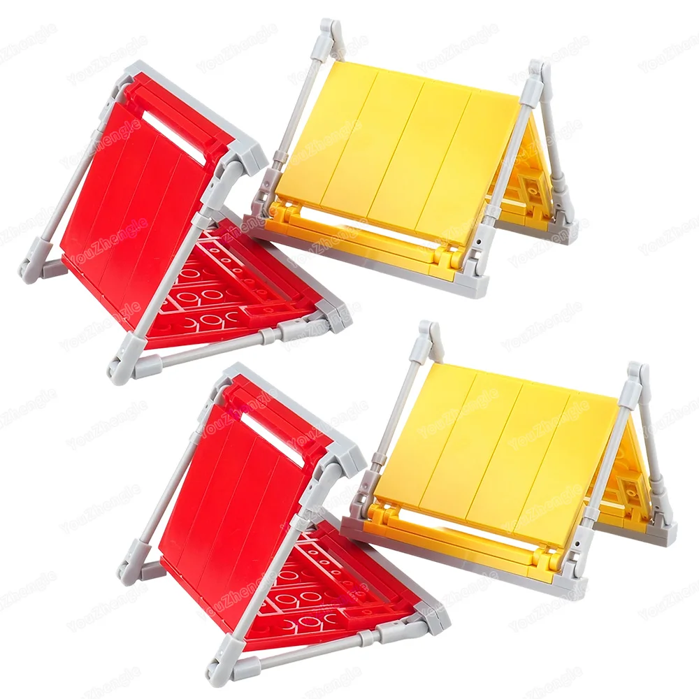 Mini Red Yellow Tent Building Block Assembly MOC Figures Equipment Outdoor Camping Carnival Party Scene Matching Model Gift Toys