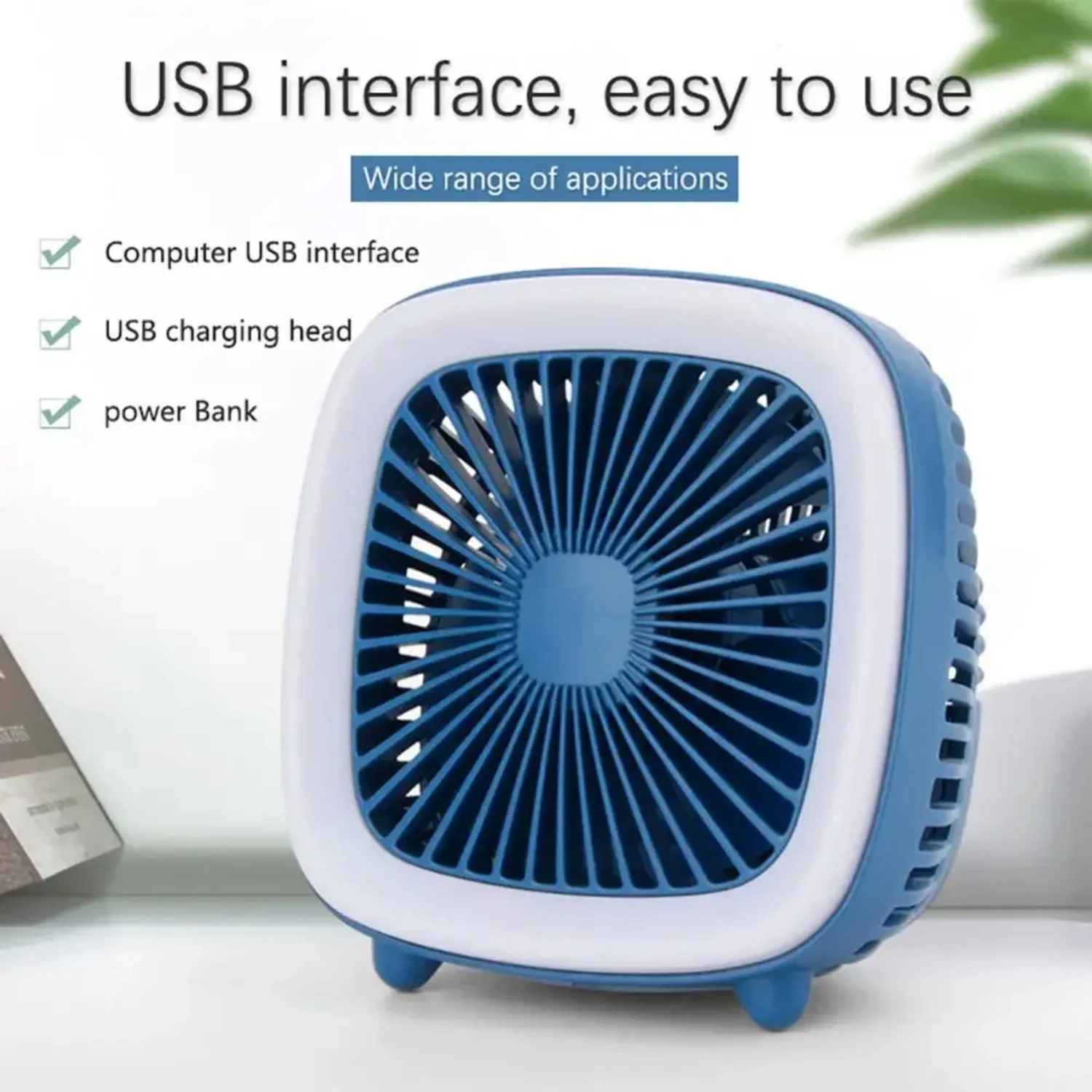 Enhance Your Space with this Stylish Retro USB Rechargeable Mini Fan - Efficient Cooling and Personalized Comfort - Colorful LED