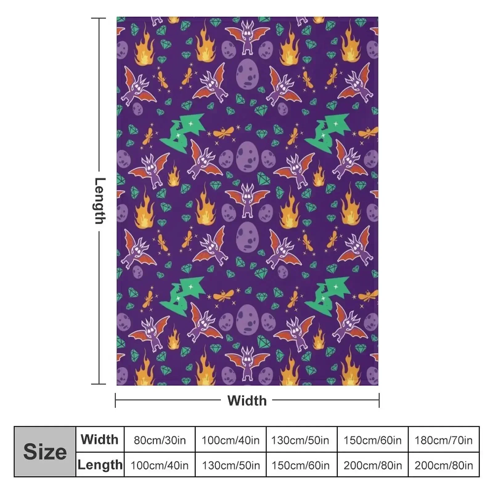 Spyro Pattern Throw Blanket couch cozy soft plush fuzzy picnic outdoor blanket