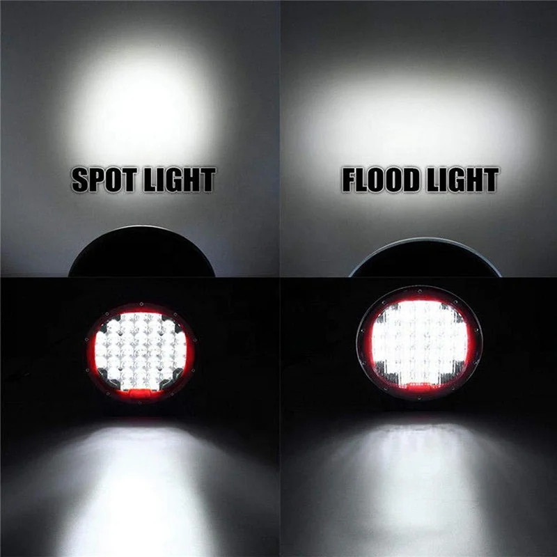 high power 185w round offroad led work light with spot flood beam 9