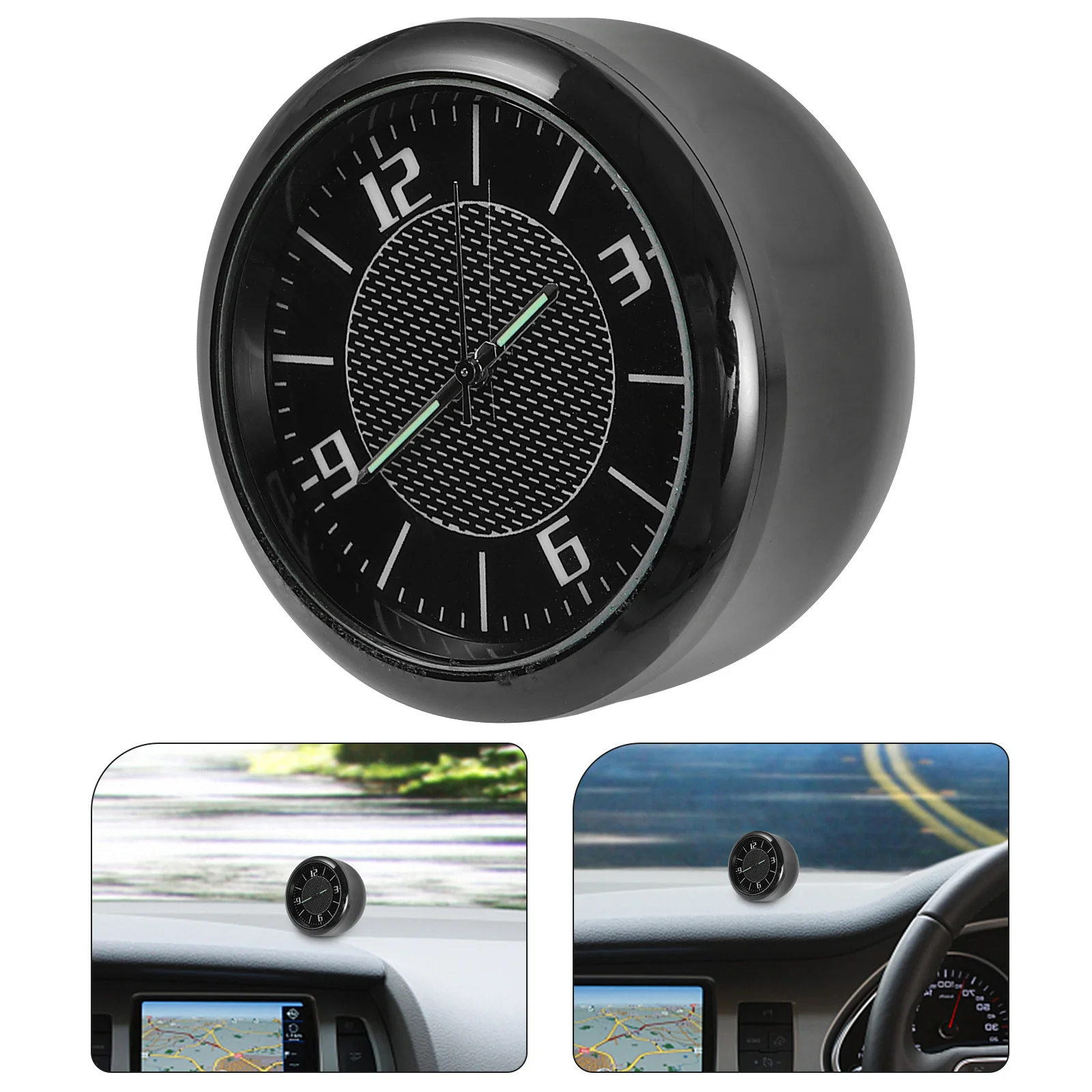 

Car Interior Clock Small Stick on Dashboard Time Display Durable Mini Night Light Auto Accessory Small Clock Car Clocks for Dash