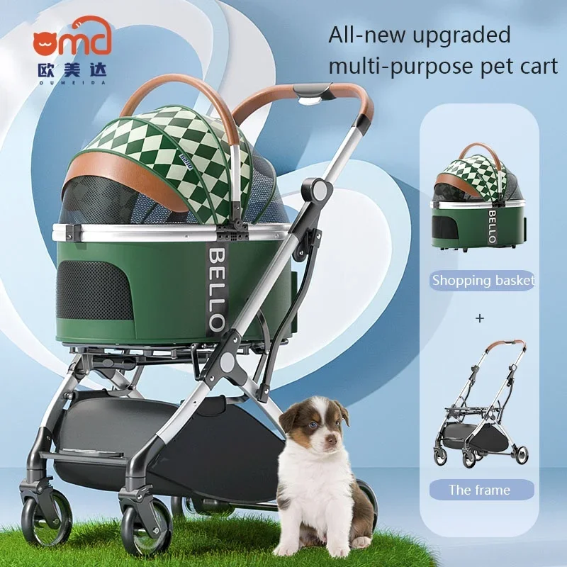 Hot Selling Pet Trolleys Breathable Pet Stroller For Dogs And Cats, Carbon Steel Material Stroller