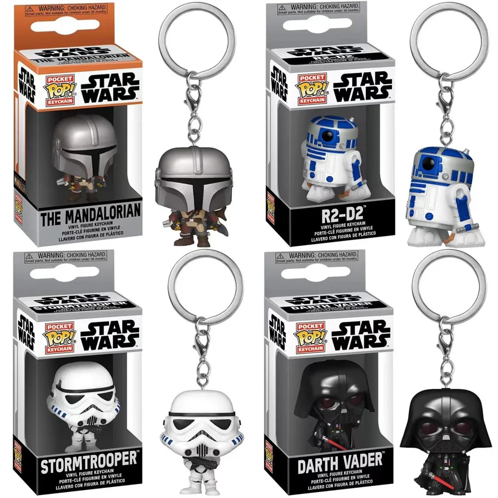 Llavero Funko POP de Obi-Wan Kenobi, The Child (Baby Yoda con taza), Boba Fett, el Mandaloriano, figuras de PVC de bolsillo, juguetes, llavero