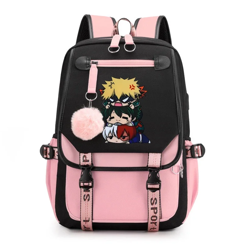 New Anime Deku bakugou Katsuki Todoroki Shoto printing backpack casual backpack Boys Girls large schoolbag fashion travel bag