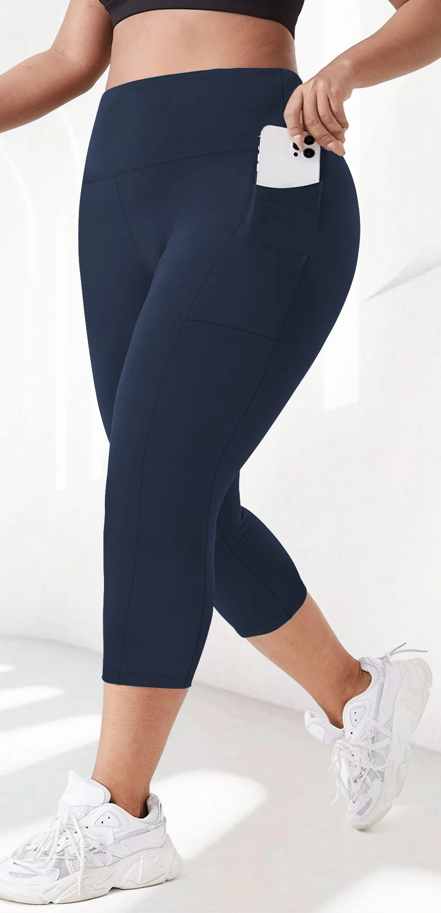 سراويل يوجا عالية الخصر للسيدات مقاس كبير مع حزام خصر 70% وجيوب وسريع الجفاف ومسامي وتنحيف ومقاس نحيف وطماق مرنة