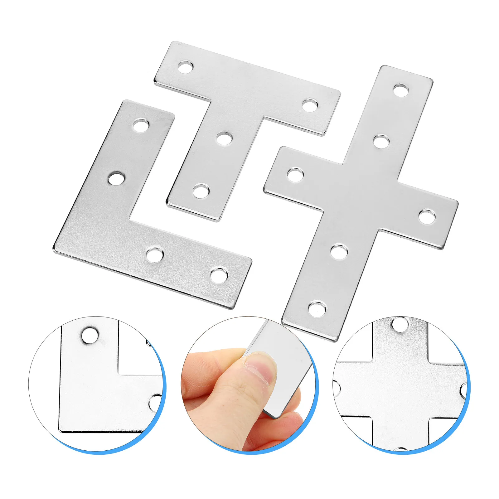 1Set Corner Bracket Aluminum High Strength Anodized L Shape T Shape Cross Mending Plate for DIY Furniture Shelves Equipment