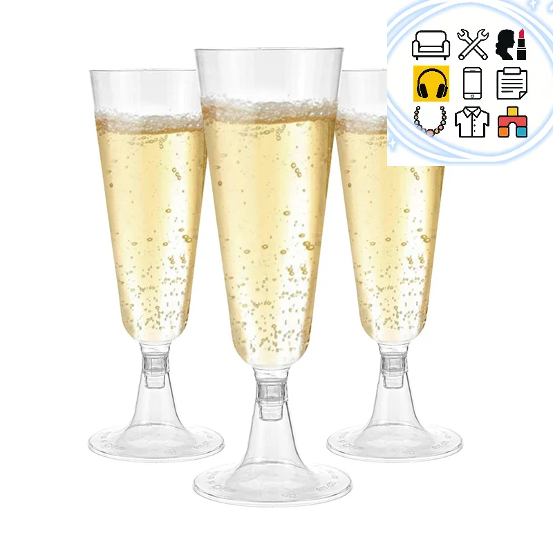 

1/10Pcs Plastic Disposable Clear Champagne Cocktail Glasses Wine Cups Birthday Party Wedding Anniversary Festival Drinkware