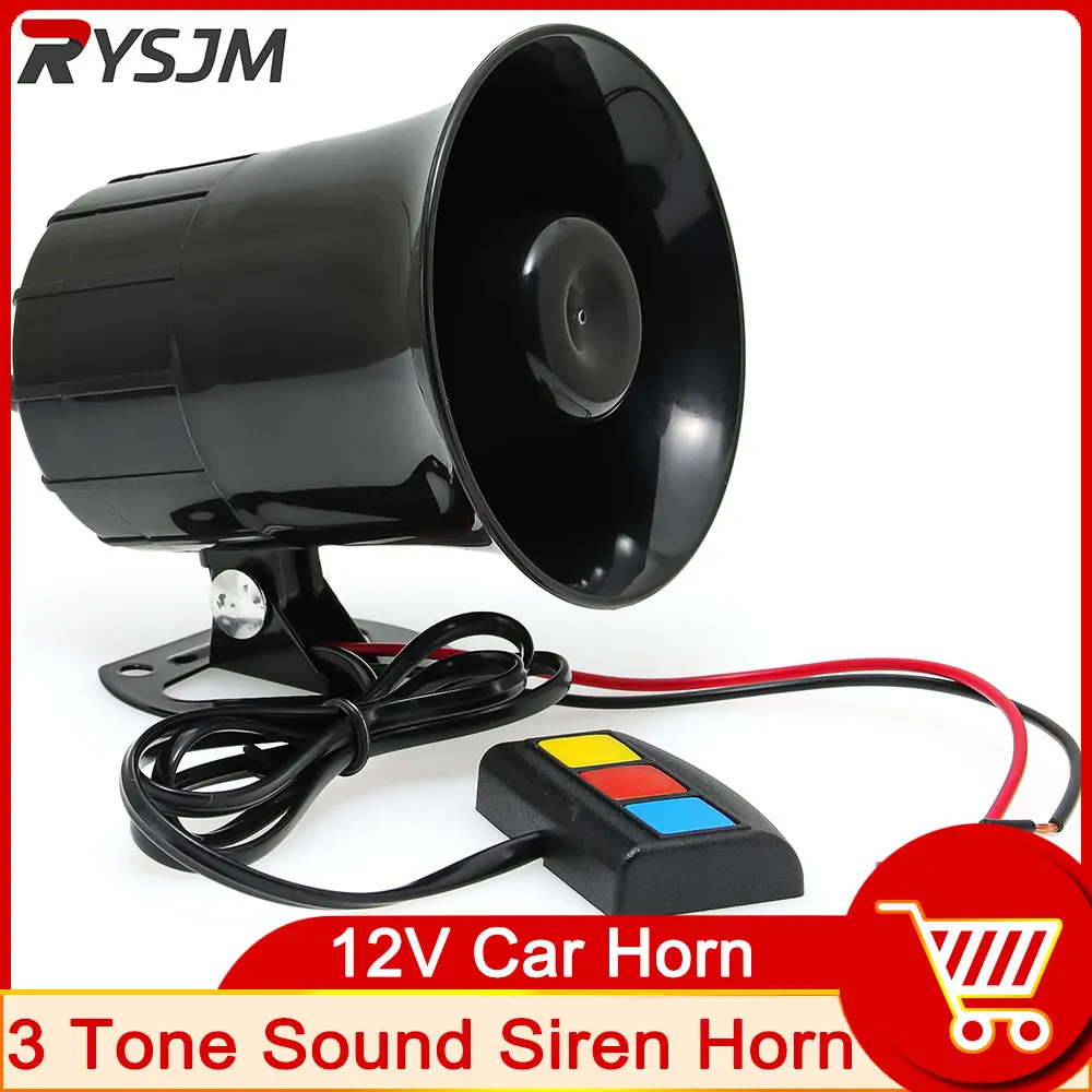 Nueva alarma de coche de 12V, bocina de sirena con sonido de 3 tonos, sistema PA de 110db, SUV súper ruidoso, motocicleta práctica, bocina de coche con 3 tonos, alarma automática