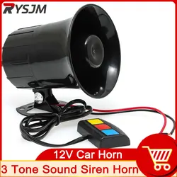 NEW 12V Car Alarm 3 Tone Sound Siren Horn PA System 110db Super Loud SUV Moto Practical Motorcycle 3 Sound Car Horn Auto Alarm