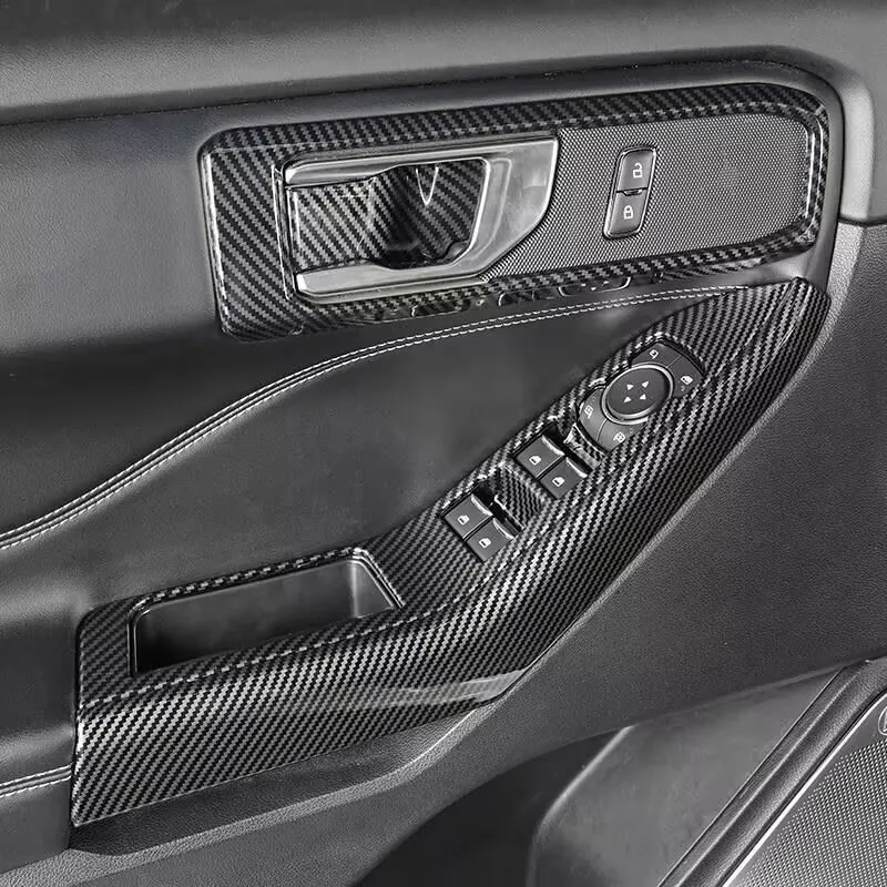 

LHD Inner Door Armrest Window Glass Lifting Switch Buttons Frame Decoration Cover Trim Fit For Ford Explorer 2020 - 2022Accessor