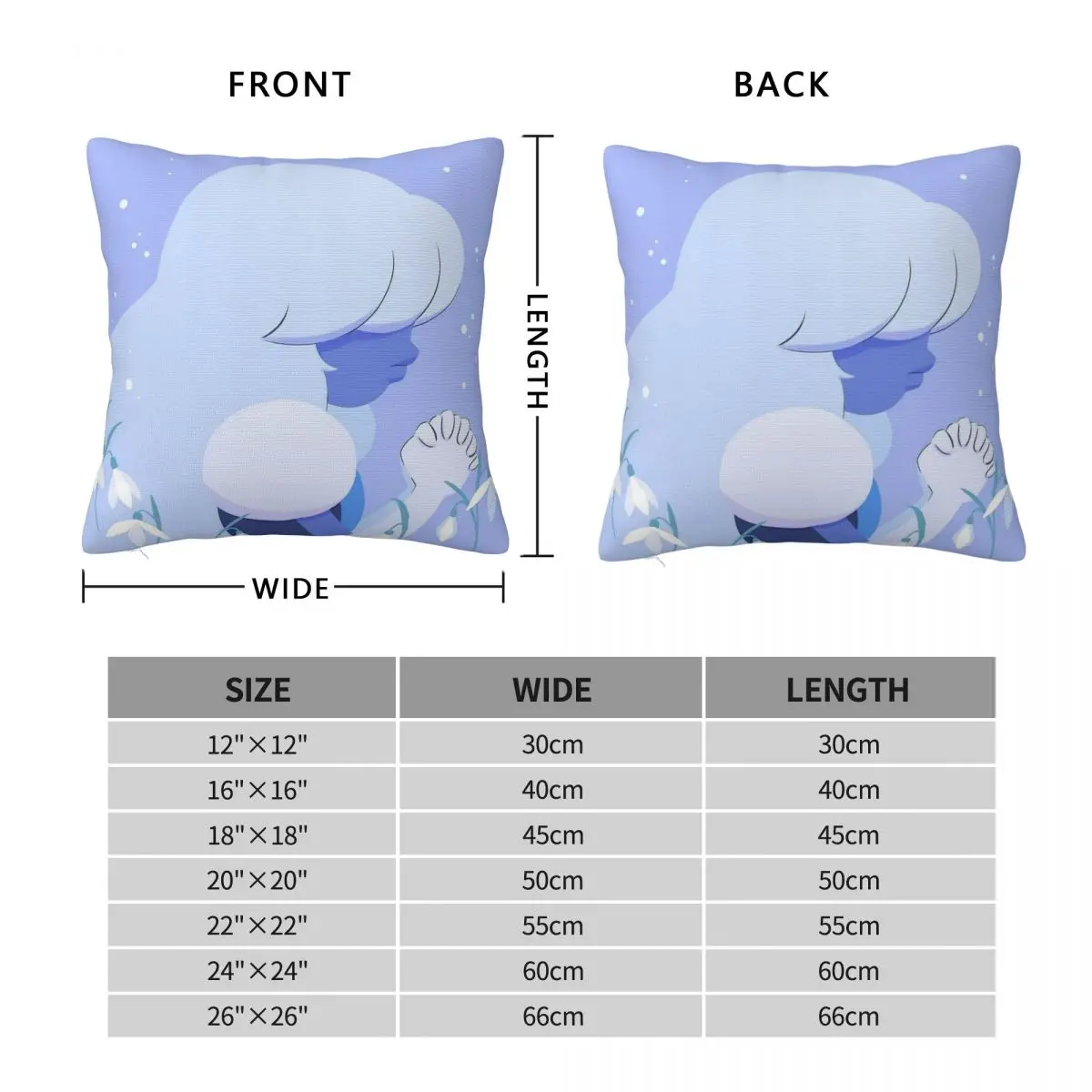 Pastel Sapphire Portrait Pillowcase Polyester Linen Velvet Creative Zip Decorative Throw Pillow Case Car Cushion Cover