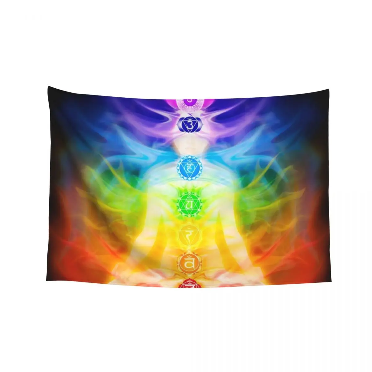 

Chakras and energy flow on human body art photo print Tapestry Anime Decor Room Decore Aesthetic Tapestry