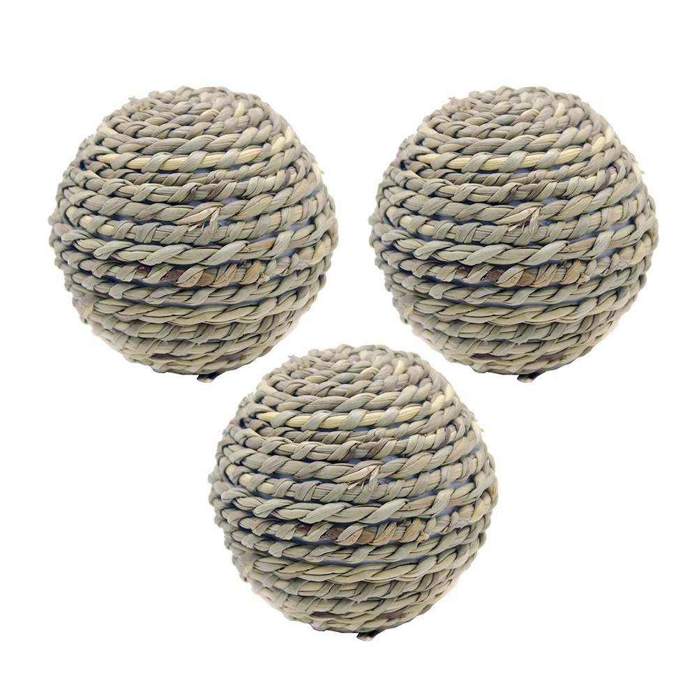 1pc Woven Rattan Round Ball Weaving Water Grass Ball Pet Toy Hamster Chew Toys woven rattan straw toy