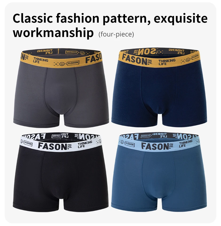 4/10-teilige Herren-Boxershorts für vier Jahreszeiten, Schwarz, modisch, lässig, Basic, vielseitig, Unterwäsche, Übergröße, Jugend-Sport-Basisshorts – Detail 5