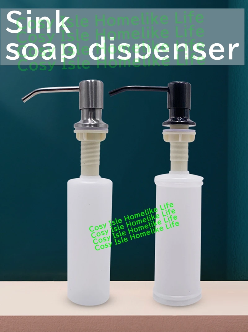 Sink Lotion Bottle Hand Press Pump Soap Dispenser Stainless Steel Head Plastic Dispenser Basin Mount Liquid Detergent Container
