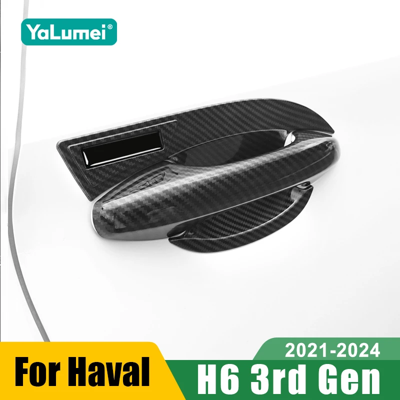 

Car Door Handle & Bowl Cover Trim For Haval H6 3rd Gen 2021 2022 2023 2024 HEV PHEV Exterior Door Handle Protector Accessories
