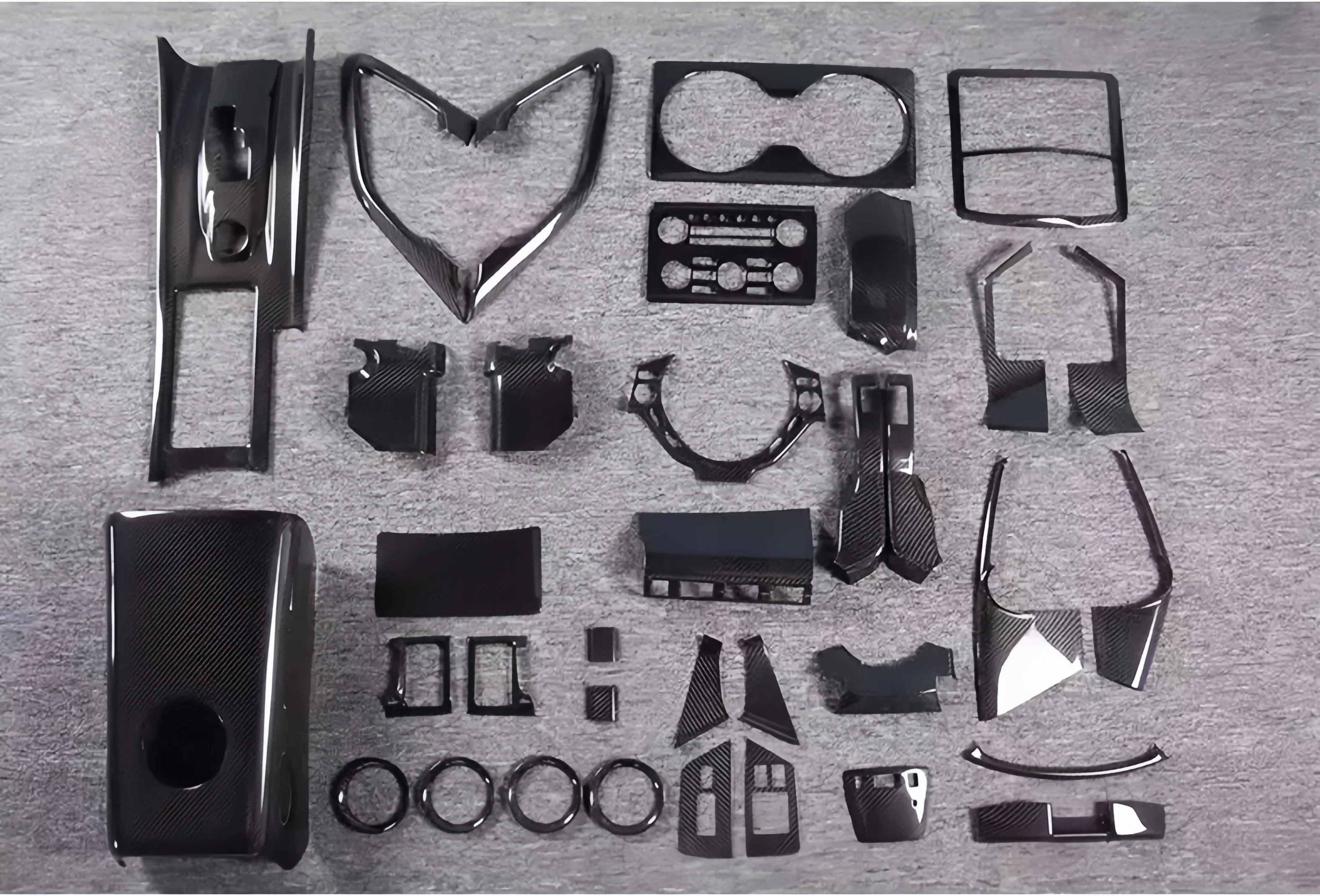 الجانب الأيسر القيادة 39 قطعة Prepreg الكربون 08-19 قديم إلى جديد طقم الكسوة الداخلية لنيسان GTR R35 ألياف الكربون الجافة مجموعات السيارات الداخلية