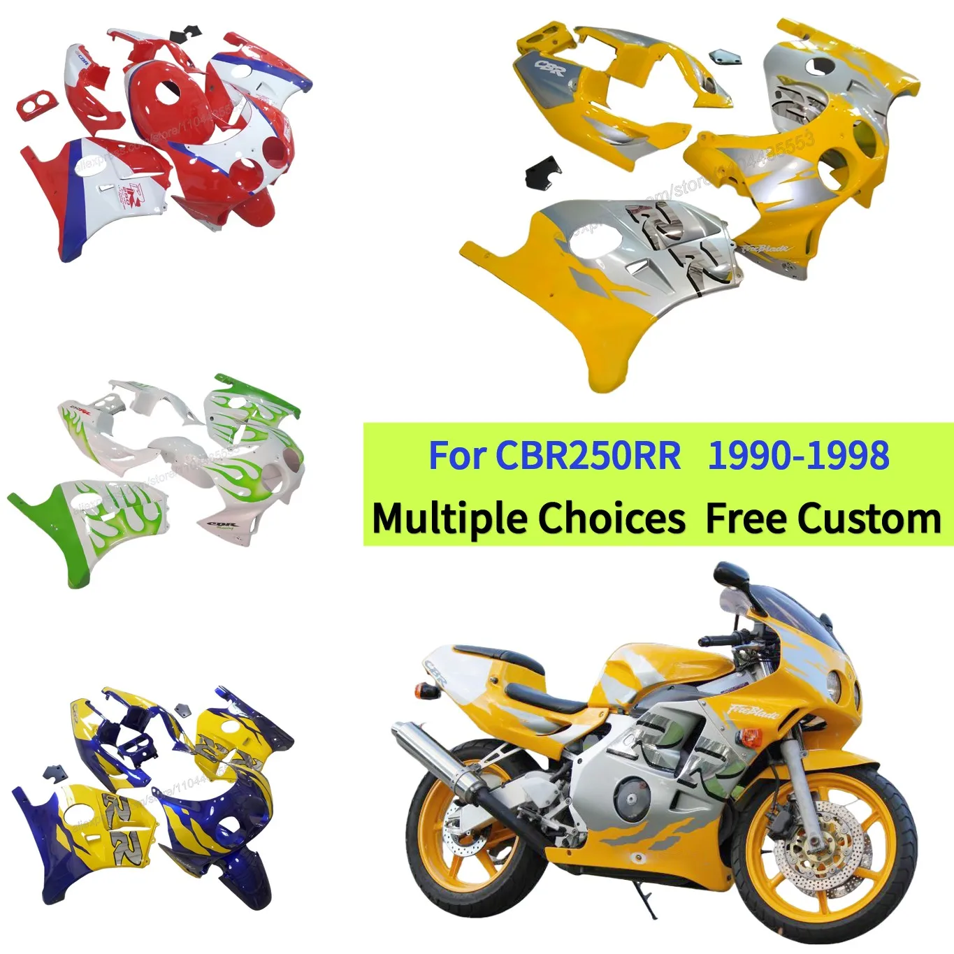 Por Honda CBR250RR MC22 1990 - 1998 Accesorios moto carenado panel carrozzeria Set misura CBR 250 CBR 250RR 1991 1992 1993