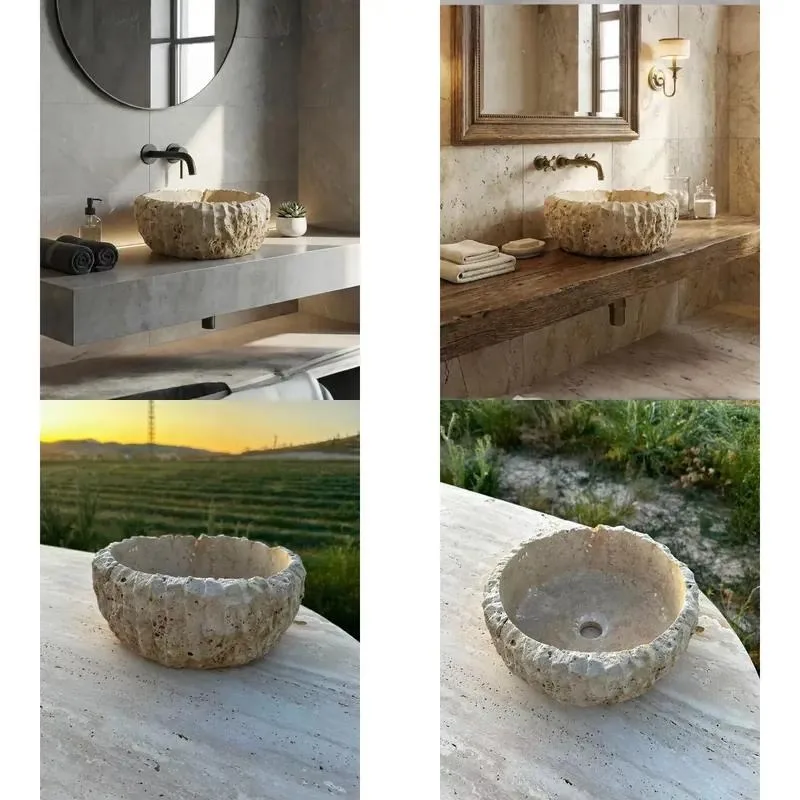 Modern Natural Jazz White Marble Double Sink Polished Washbasin for Hotel Bathroom Vanity Countertop Basin Elegant Design