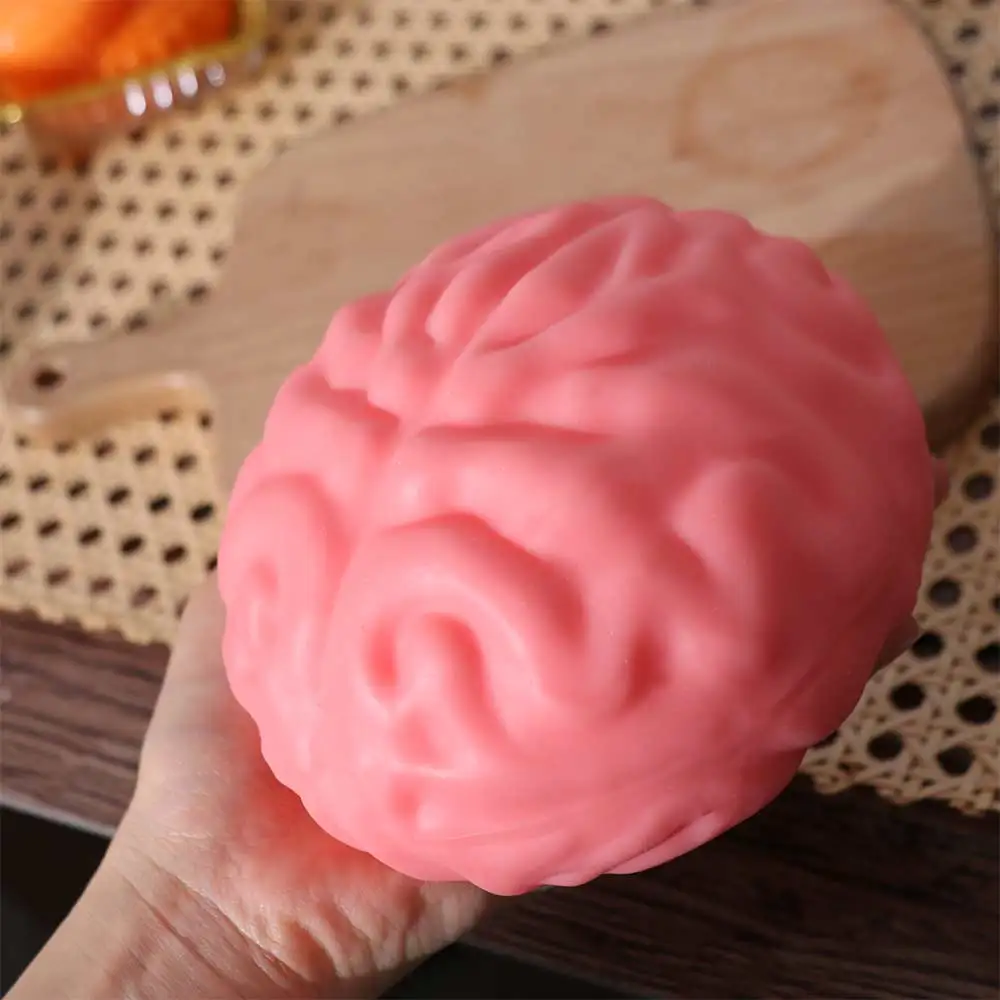 Unique Simulated Brain Squishy Toy Slow Rising Moldable Fidget Toy TPR Prank Toy for Adults Kids