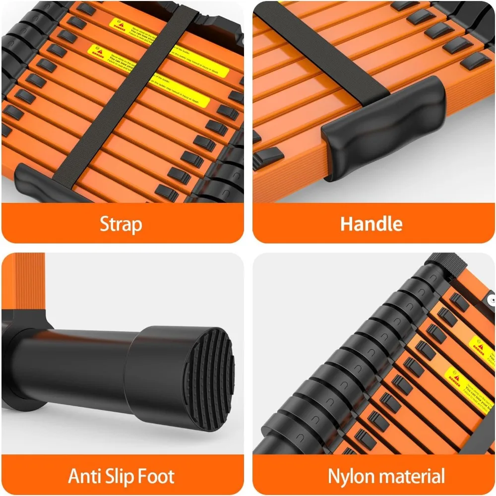 سلم تمديد عالي التحمل بطول 12.5 قدم بسعة 330 رطل، قابل للطي للمركبات الترفيهية والاستخدام الخارجي، سلم متعدد الأغراض #5