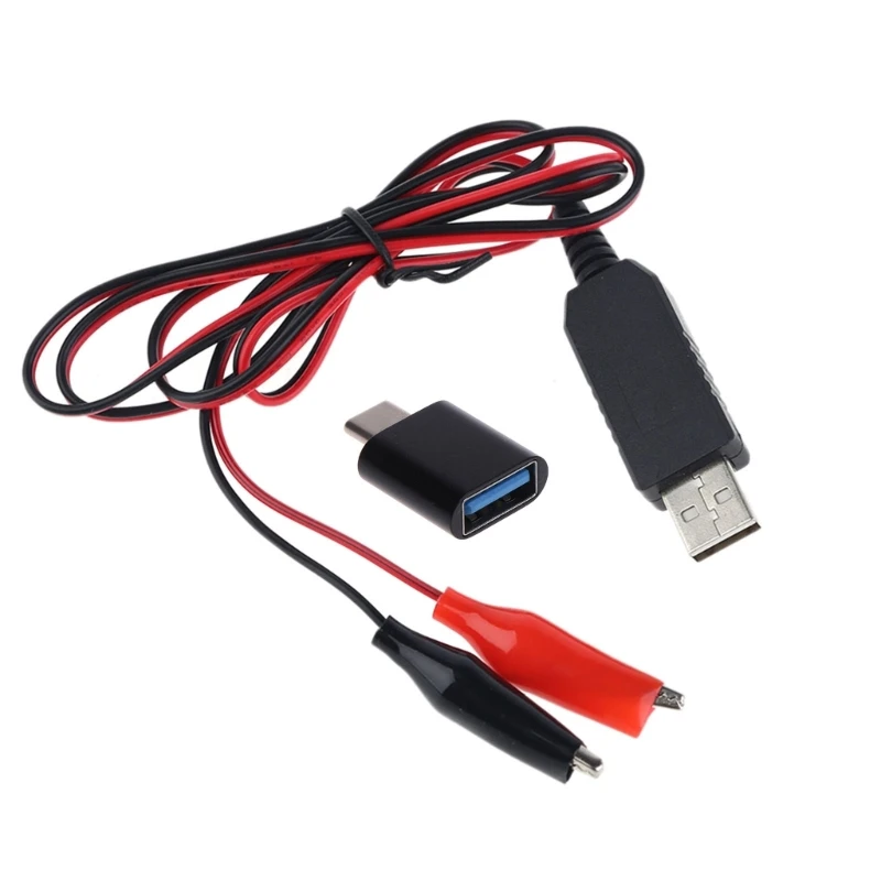 Cost Saving Alternative Power Solution Type-C USB 5V to 6V Clip Powered Cable Cord Repalce 4pc 1.5V AA/AAA/C/D Batteries 896C