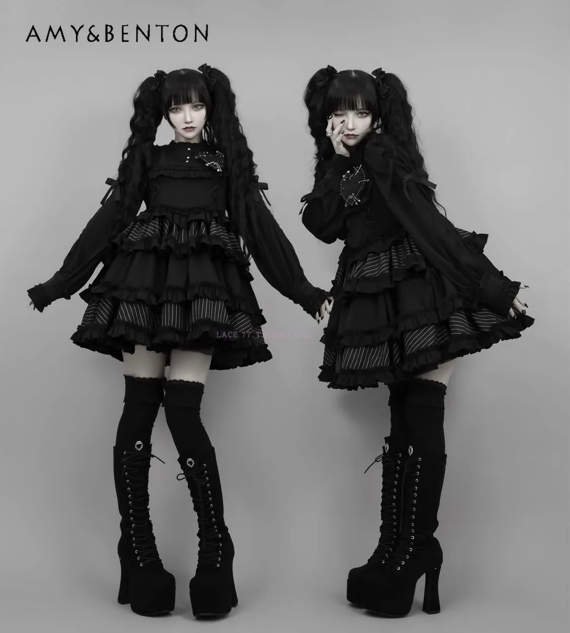 

Japanese Mine Series Subculture Doll Collar Lace Love Brooch Tutu Dresses Mass-produced Lolita Style Goth Multi-layer Cake Dress