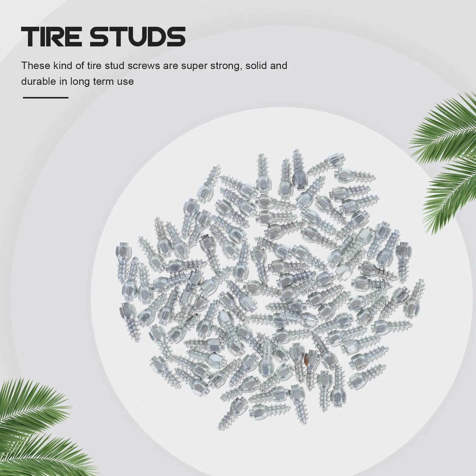 100Pcs Winter Tire Studs Anti-Slip Screw Studs Hard Alloy Construction for Car Bike Tires Easy Install Snow Ice Traction Spikes