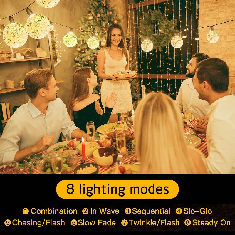 

Solar String Lights 200 Led Outdoor Crystal Fairy Light Chritmas Garland 8 Modes Waterproof Patio Light for Garden Party Decor