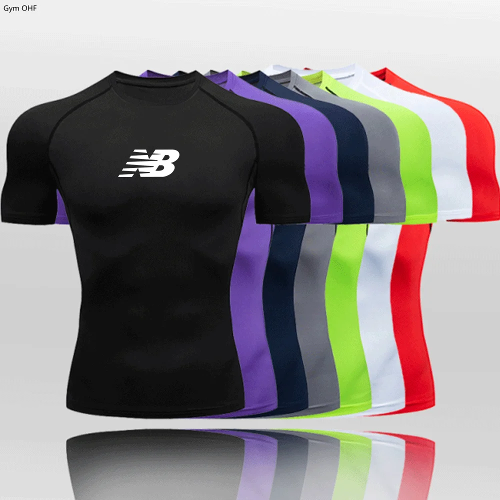 T-Shirt For Men Fitness Gym Sport Running T-Shirt Rashgard Jiu Jitsu Tops Tee Quick Dry Short Sleeve Compression Shirt Men