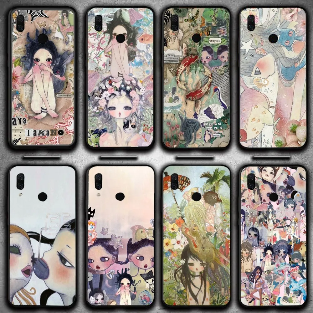 Aya Takano Japanese Painter Phone Case For Xiaomi 11 Redmi Note 11 5G 8T 9A 9 10T Note8Pro Note9 12SUltra Black Case