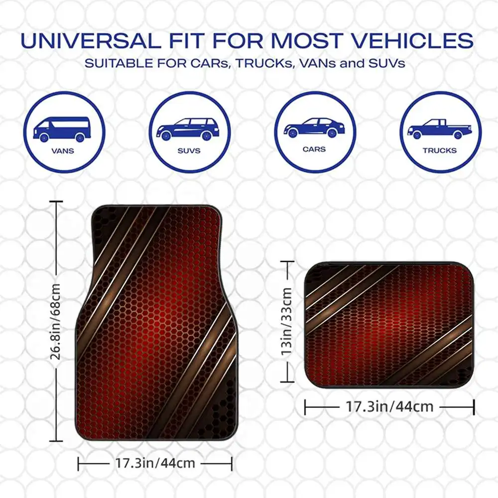 2pcs/4pcs Cool Car Floor Mats, Suitable For Sedans, Trucks, And SUVs, Make An Ideal Gift Choice. These Durable Floor Mats Are Pe