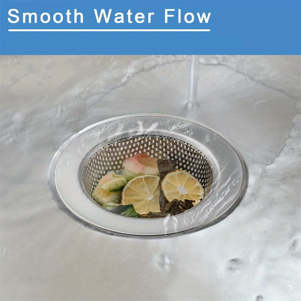 2pcs Upgraded Double-Layer Kitchen Sink Strainer Safe Design Sink Drain Basket Compatible with Most Kitchen Sinks