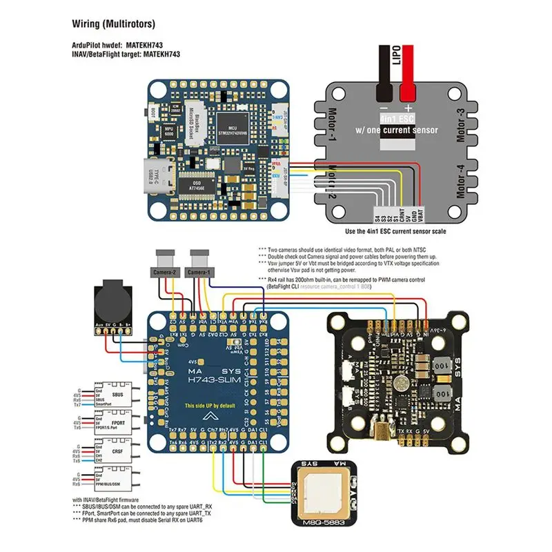 2X For MATEK H743-SLIM V3 FPV Controller Module Built-In No Current Sensor For RC Racing Drone Airplane