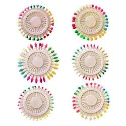 Long Sewing Pins Cute Flat Head Long Quilting Pins Dressmaker Pins Decorative Fabric Pins With Colored Heads Small Sewing Pins