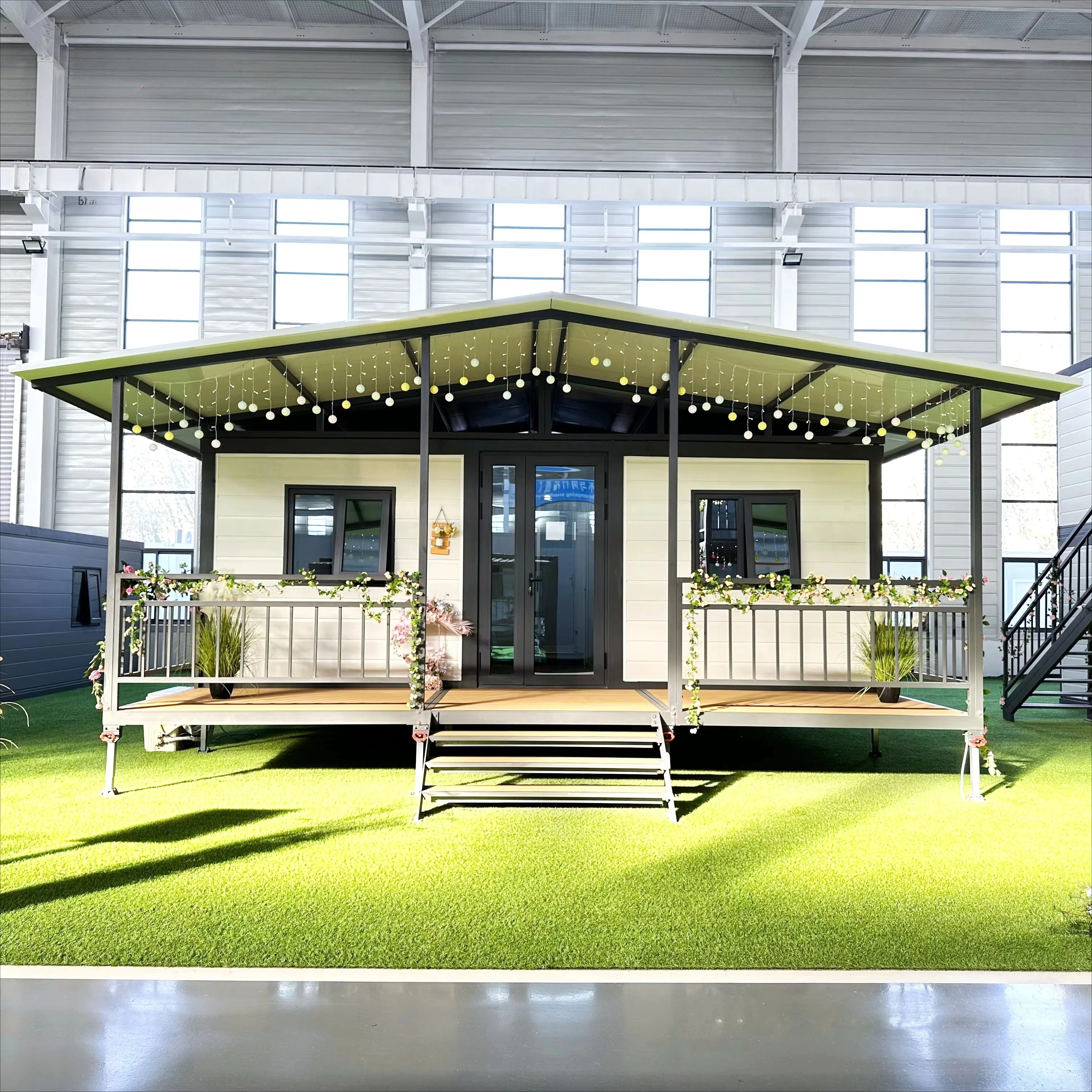 Case contenitori espandibili da 20 piedi per hotel Villas Resorts con parasole Terrazza Giardini Camera da letto in stile design tropicale 40 piedi