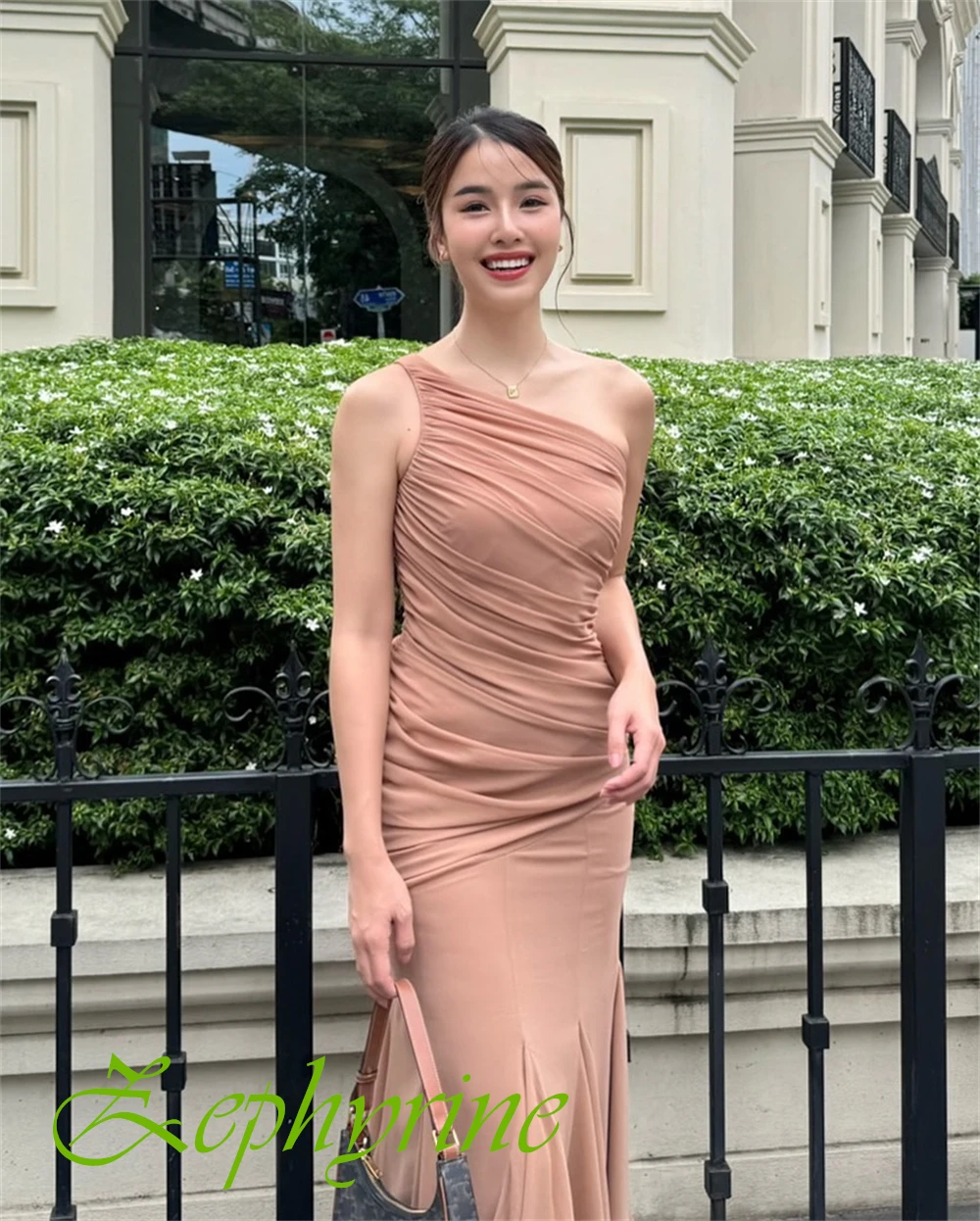 فستان سهرة حورية البحر شيفون فاخر مخصص أنيق بكتف واحد للحفلات الراقصة عالي الجودة بدون أكمام فساتين مناسبة خاصة