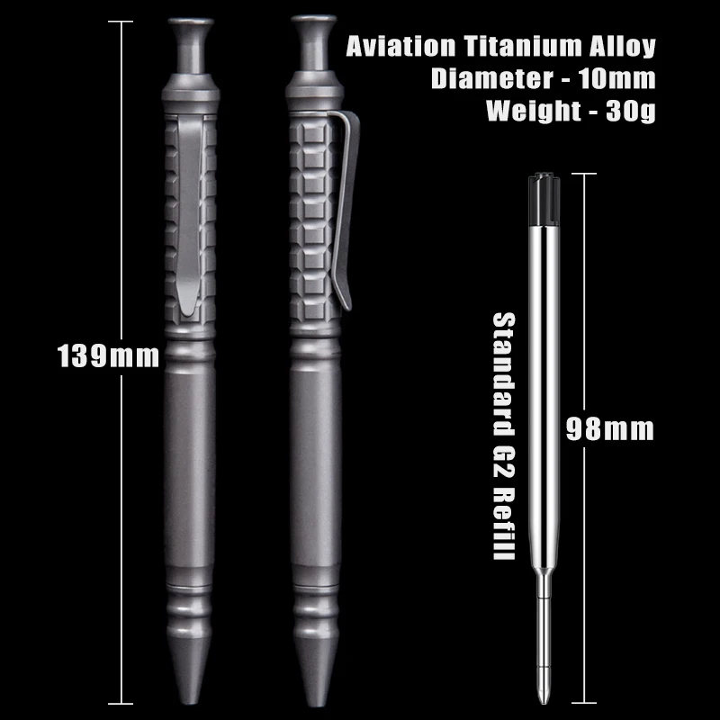 Luxury Titanium Alloy Tactical Pen Self Defense Emergency Window Breaker Retractable Ballpoint Business Signature Writing Pen