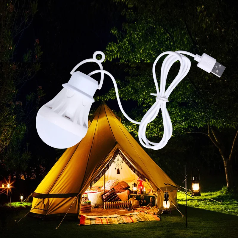 ZK50 5PCS 10PCS Portable Lantern Camp LightsBulb 5W/7W Power Outdoor Camping Multi Tool LED for Tent Camping Gear USB Lamp