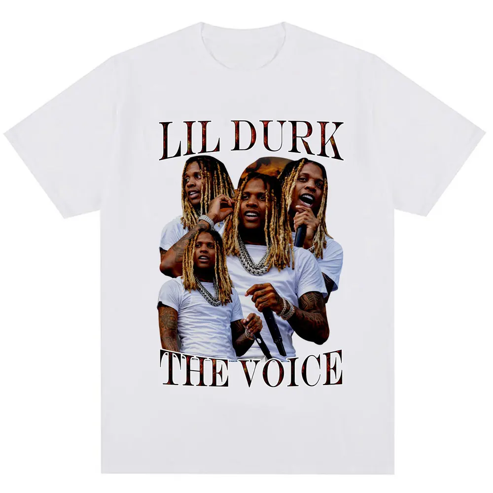 Rapper Lil Durk Hip Hop Graphic T-Shirt Men Women Gothic Punk Vintage T-shirts Oversized Cotton Casual Summer T Shirt Streetwear