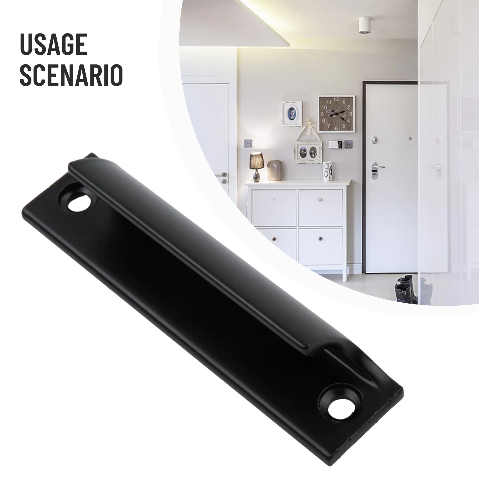 Solid Wood Casement Cabinet Door Handle, Black Finish, Non Fading, Suitable for Balcony Doors and Cabinet Doors