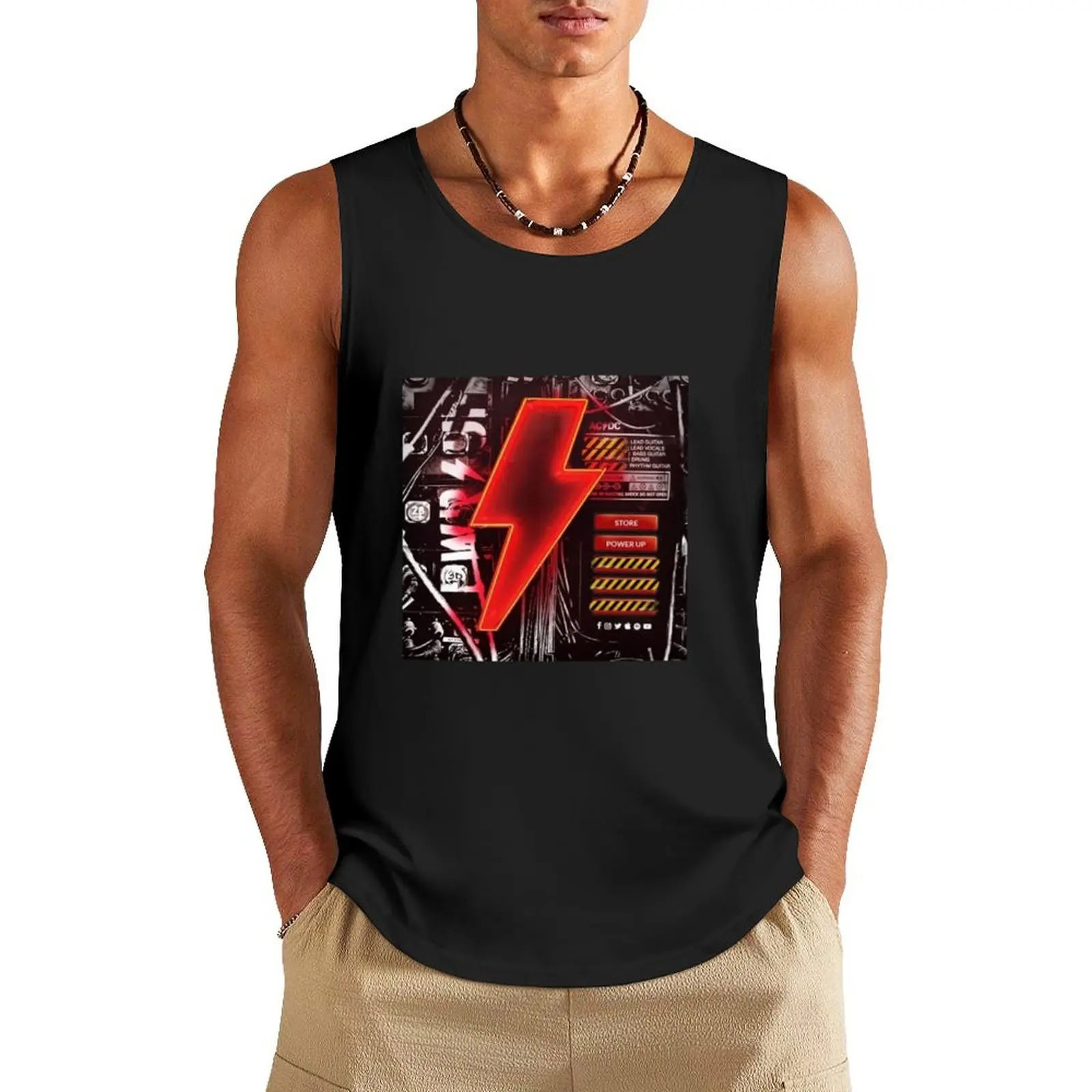 

ACDC Power Up Tank Top bodybuilding t-shirt Men's fitness t-shirt t-shirts for men