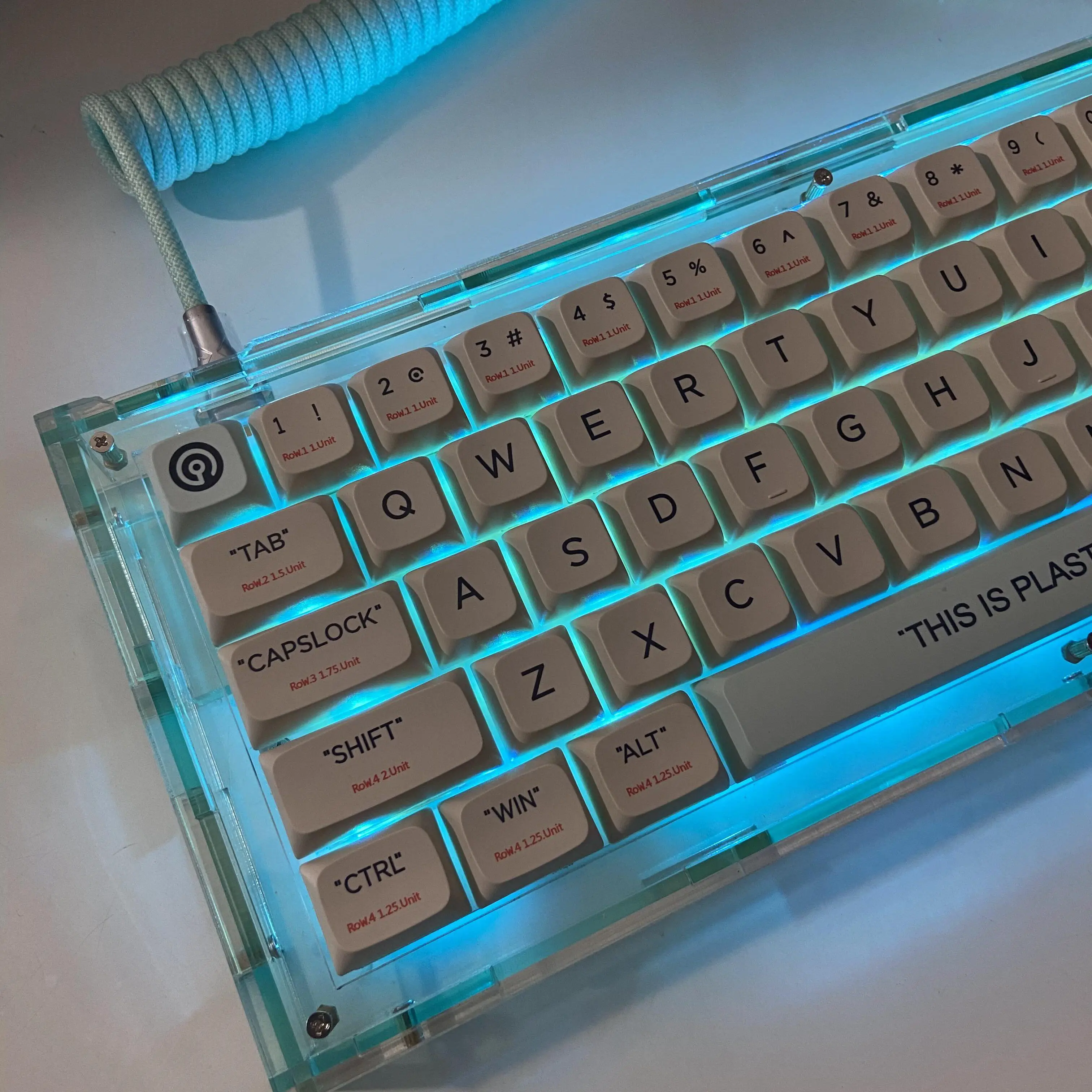 Kk64 Acrylic Mechanical Keyboard Kit Customized Left Shift 64 Layout Single Mode Wired RGB E-sports Gaming Office Keyboard DIY