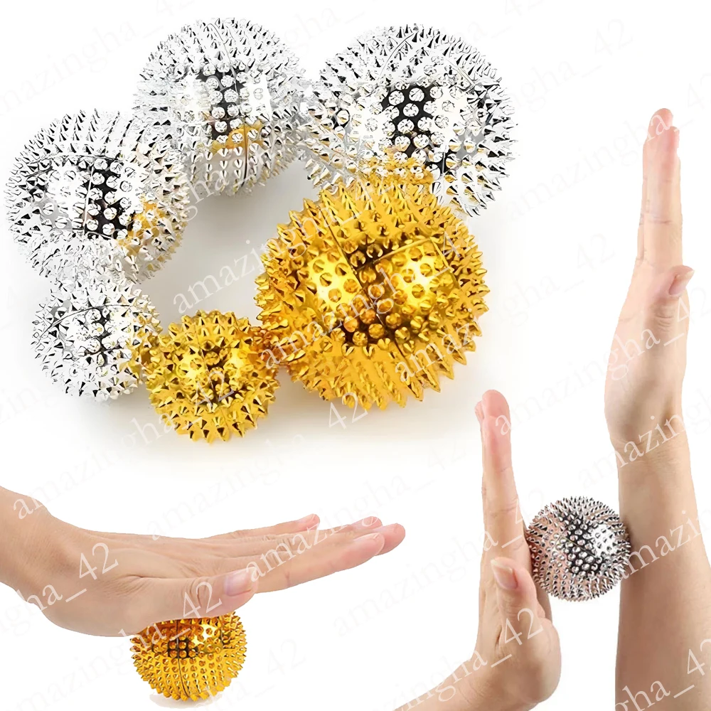 

2 шт., магнитотерапия для рук, колючий массажный шарик, облегчение давления, триггерная точка, акупунктурный массаж ладони