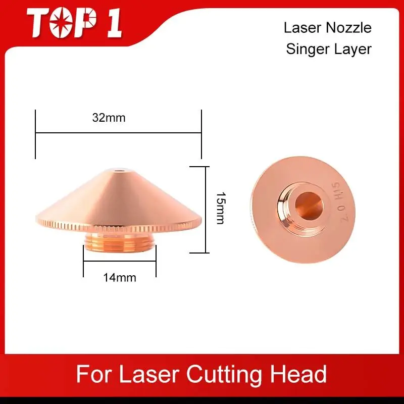 TOP1 10 Pz Ugello Laser D32mm Singolo e Doppio Strato Calibro 0.8 - 5.0 Per Precitec WSX HGS Testa di Taglio Laser In Fibra