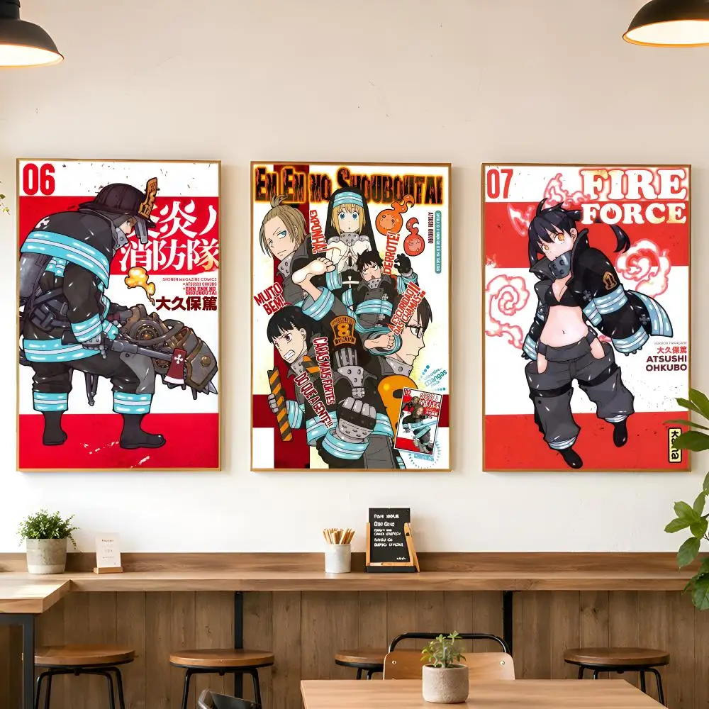 Anime Fire Brigade S-Shinra KusakabeS Cool Poster Matte Wall Peel And Stick Decor Bedroom Living Room Office Dorm Home