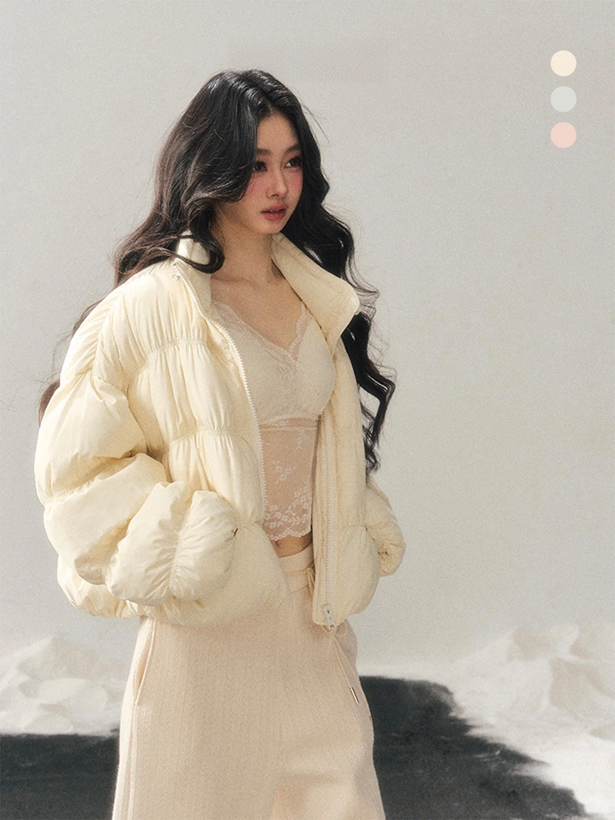 

Aomalm Women's Thickened Lightweight down Jacket Winter Warm Casual Style Nylon Fabric White Duck down Long Sleeve Zipper Coat