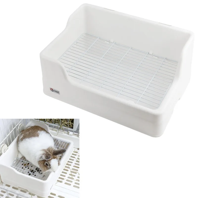 

Detachable Rabbit Litter Box Large Size Anti-Tipping Anti-Splashing Potty Dual Fixation Wrap-Around Design Pet Toilet Accessory