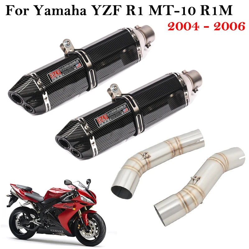 

Slip On For Yamaha YZF R1 MT-10 R1M 2004 2015 2006 Motorcycle Exhaust Escape Moto Modified Muffler Systems Middle Link Pipe