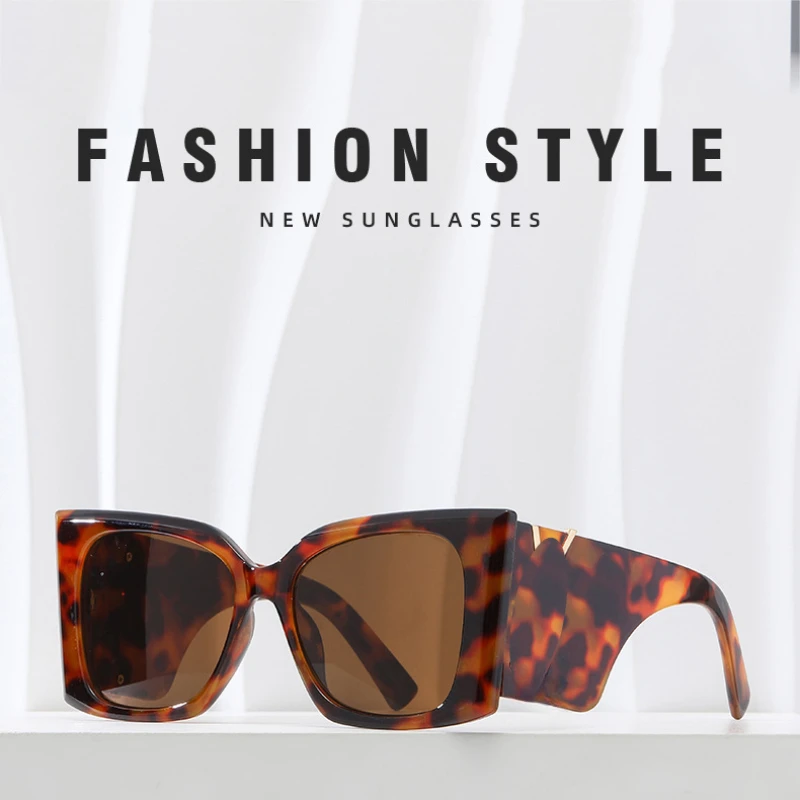 Fashion Square Sunglasses Women Men Luxury Brand Designer Vintage Tortoiseshell Wide Frame Sun Glasses Designer Sunglasses